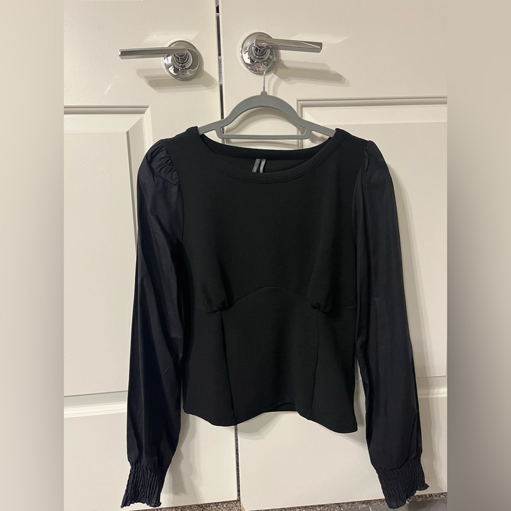 Anthropologie Black Long Sleeve Top